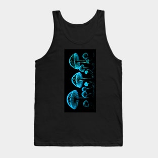 Blue Glowing Mushrooms Tank Top